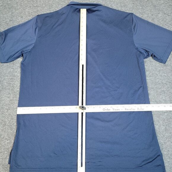 Peter Millar Summer Men's Golf Polo Shirt  Size L Blue Performance Stretch - Picture 6 of 8